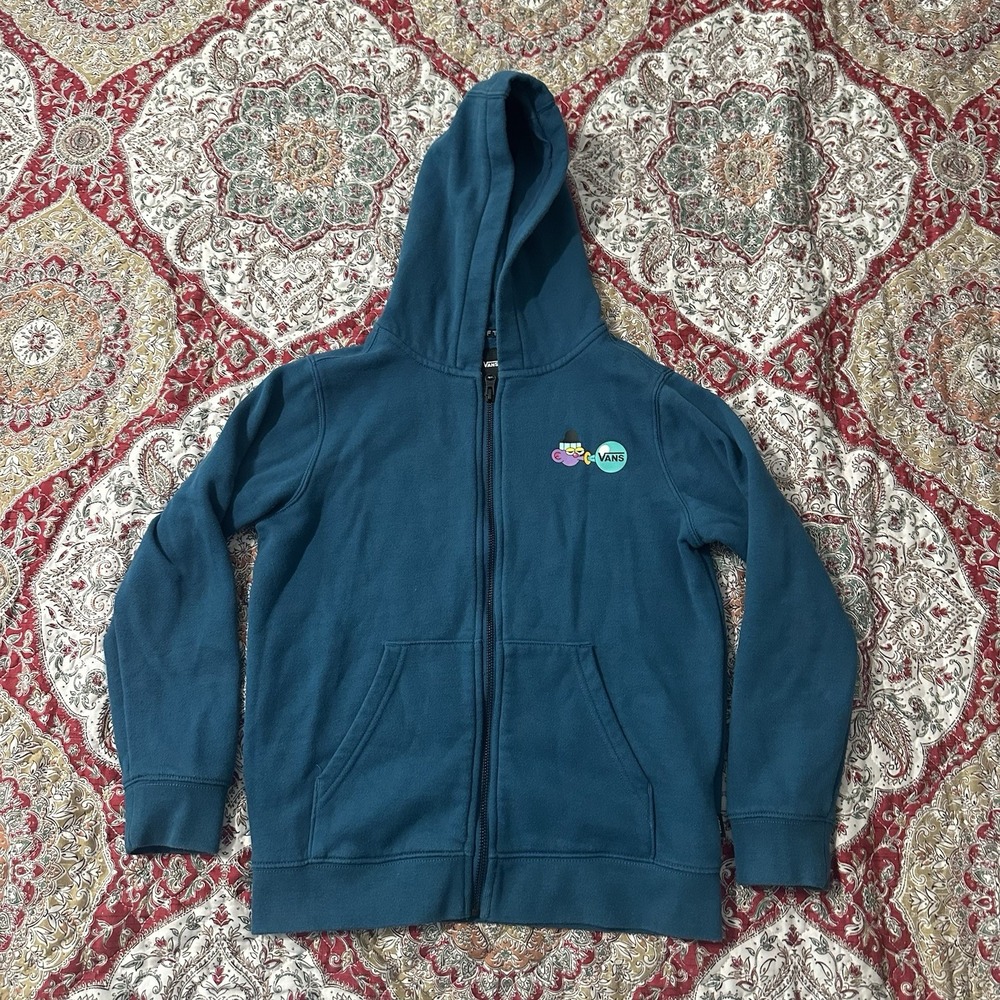 Vans Hoodie Womens Teal Green Sebastian Schwann Graphics‎  Skater Grunge Small